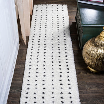 Pele Modern Geometric Dot Shag Area Rug